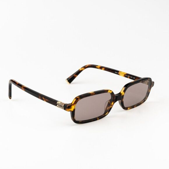 NEW Miu Miu MU11ZSF 14L20I REGARD Havana Purple Brown Rectangle Unisex Sunglasse main image 9